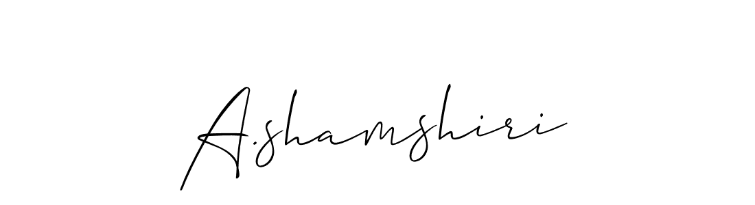 if you are searching for the best signature style for your name A.shamshiri. so please give up your signature search. here we have designed multiple signature styles  using Allison_Script. A.shamshiri signature style 2 images and pictures png