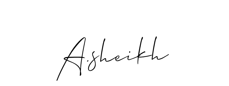 How to make A.sheikh signature? Allison_Script is a professional autograph style. Create handwritten signature for A.sheikh name. A.sheikh signature style 2 images and pictures png