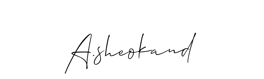 Design your own signature with our free online signature maker. With this signature software, you can create a handwritten (Allison_Script) signature for name A.sheokand. A.sheokand signature style 2 images and pictures png