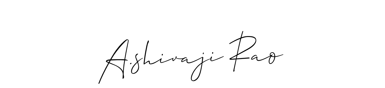 Use a signature maker to create a handwritten signature online. With this signature software, you can design (Allison_Script) your own signature for name A.shivaji Rao. A.shivaji Rao signature style 2 images and pictures png