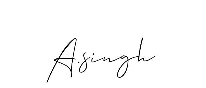 Create a beautiful signature design for name A.singh. With this signature (Allison_Script) fonts, you can make a handwritten signature for free. A.singh signature style 2 images and pictures png