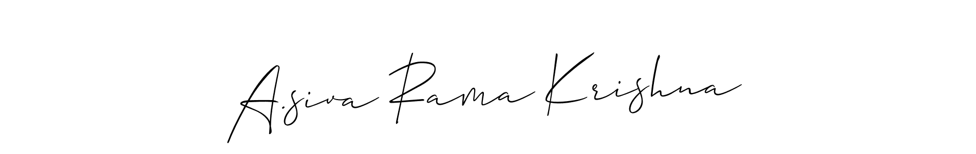 Design your own signature with our free online signature maker. With this signature software, you can create a handwritten (Allison_Script) signature for name A.siva Rama Krishna. A.siva Rama Krishna signature style 2 images and pictures png