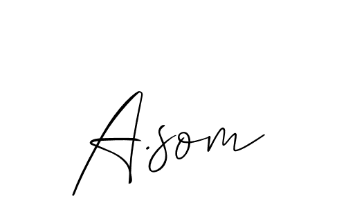 Similarly Allison_Script is the best handwritten signature design. Signature creator online .You can use it as an online autograph creator for name A.som. A.som signature style 2 images and pictures png