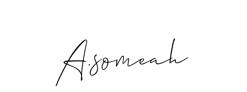 You can use this online signature creator to create a handwritten signature for the name A.someah. This is the best online autograph maker. A.someah signature style 2 images and pictures png