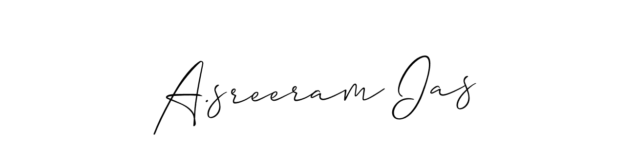 Make a beautiful signature design for name A.sreeram Ias. With this signature (Allison_Script) style, you can create a handwritten signature for free. A.sreeram Ias signature style 2 images and pictures png