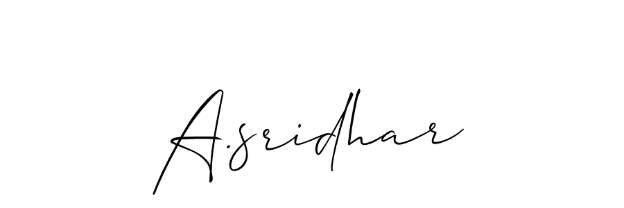 Design your own signature with our free online signature maker. With this signature software, you can create a handwritten (Allison_Script) signature for name A.sridhar. A.sridhar signature style 2 images and pictures png