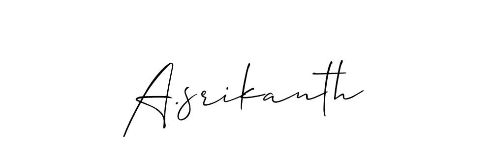 Use a signature maker to create a handwritten signature online. With this signature software, you can design (Allison_Script) your own signature for name A.srikanth. A.srikanth signature style 2 images and pictures png