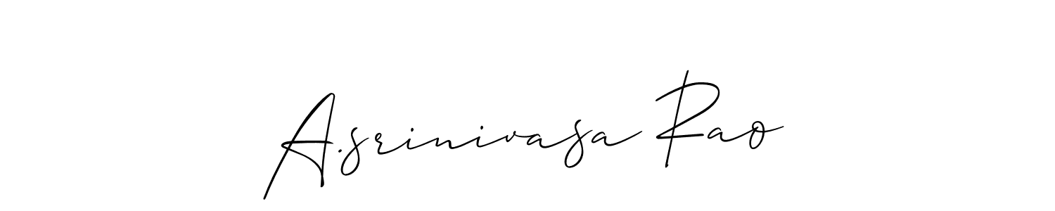 The best way (Allison_Script) to make a short signature is to pick only two or three words in your name. The name A.srinivasa Rao include a total of six letters. For converting this name. A.srinivasa Rao signature style 2 images and pictures png