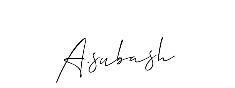 A.subash stylish signature style. Best Handwritten Sign (Allison_Script) for my name. Handwritten Signature Collection Ideas for my name A.subash. A.subash signature style 2 images and pictures png