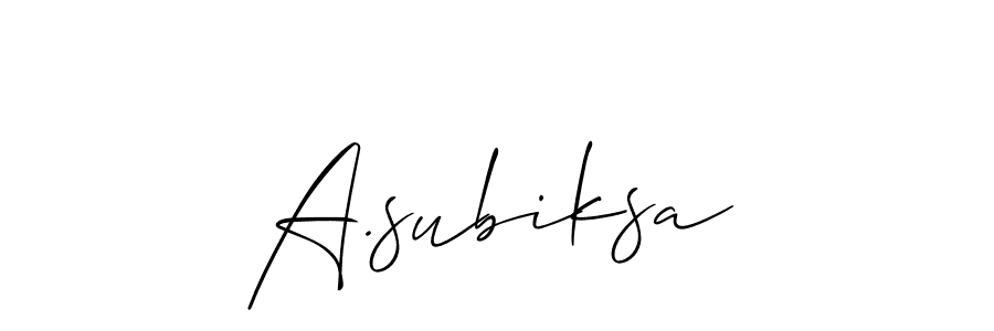 How to make A.subiksa signature? Allison_Script is a professional autograph style. Create handwritten signature for A.subiksa name. A.subiksa signature style 2 images and pictures png