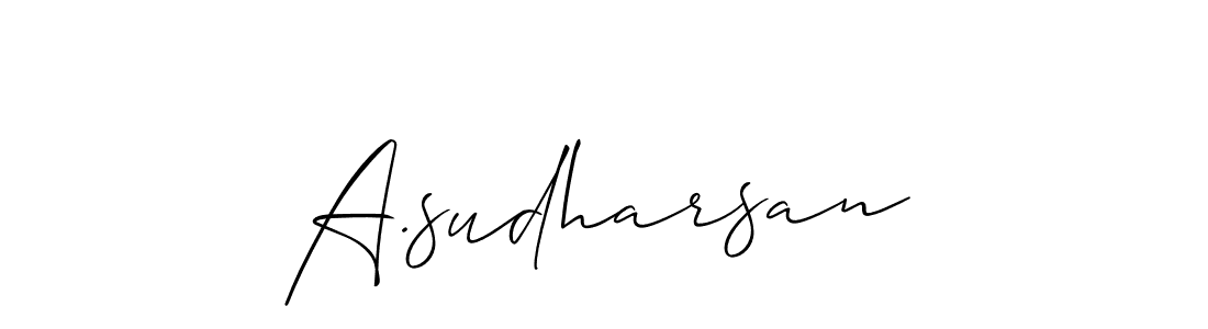 Make a beautiful signature design for name A.sudharsan. With this signature (Allison_Script) style, you can create a handwritten signature for free. A.sudharsan signature style 2 images and pictures png