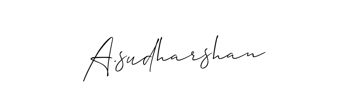 How to make A.sudharshan name signature. Use Allison_Script style for creating short signs online. This is the latest handwritten sign. A.sudharshan signature style 2 images and pictures png