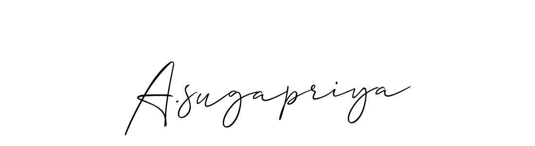 Also You can easily find your signature by using the search form. We will create A.sugapriya name handwritten signature images for you free of cost using Allison_Script sign style. A.sugapriya signature style 2 images and pictures png