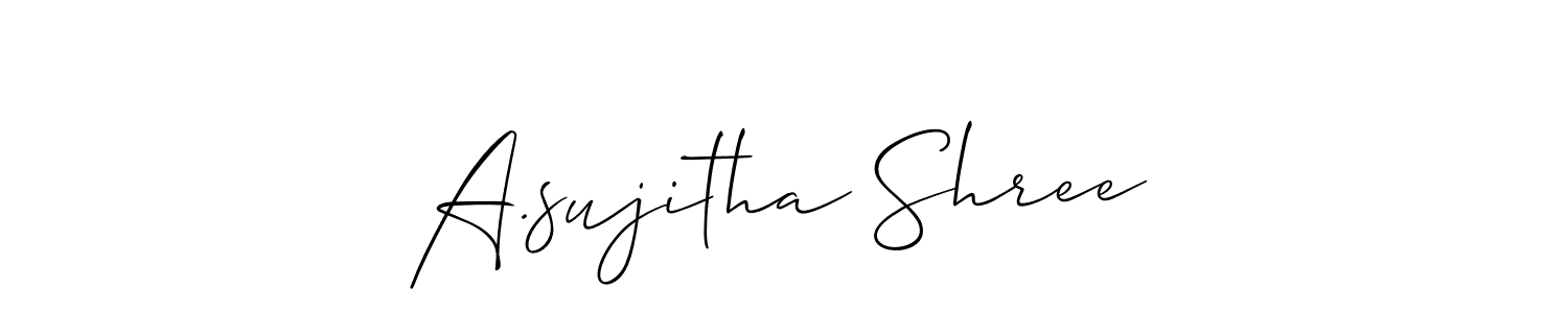 A.sujitha Shree stylish signature style. Best Handwritten Sign (Allison_Script) for my name. Handwritten Signature Collection Ideas for my name A.sujitha Shree. A.sujitha Shree signature style 2 images and pictures png