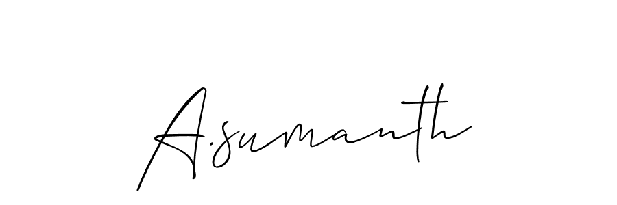 Make a beautiful signature design for name A.sumanth. Use this online signature maker to create a handwritten signature for free. A.sumanth signature style 2 images and pictures png