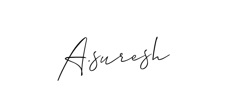 Allison_Script is a professional signature style that is perfect for those who want to add a touch of class to their signature. It is also a great choice for those who want to make their signature more unique. Get A.suresh name to fancy signature for free. A.suresh signature style 2 images and pictures png