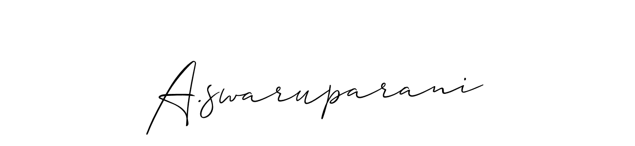 The best way (Allison_Script) to make a short signature is to pick only two or three words in your name. The name A.swaruparani include a total of six letters. For converting this name. A.swaruparani signature style 2 images and pictures png