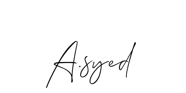 if you are searching for the best signature style for your name A.syed. so please give up your signature search. here we have designed multiple signature styles  using Allison_Script. A.syed signature style 2 images and pictures png