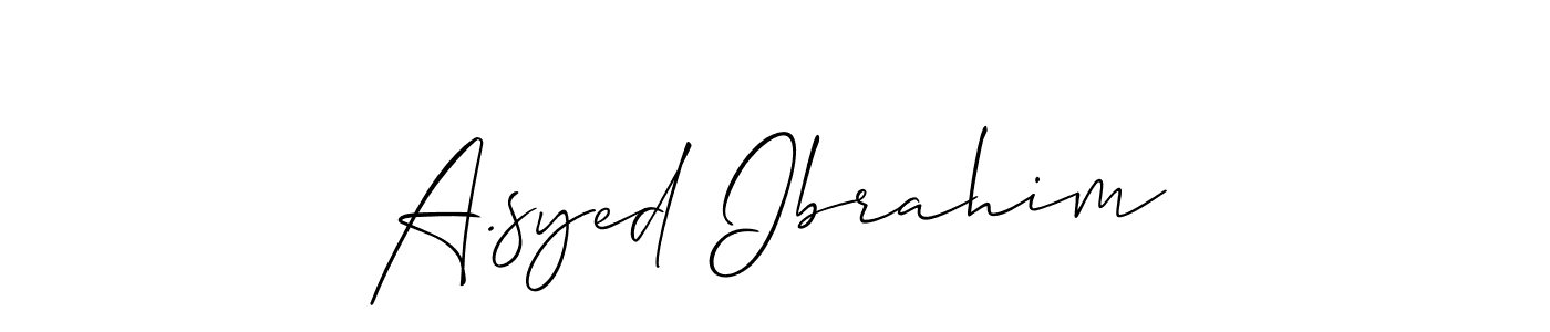 A.syed Ibrahim stylish signature style. Best Handwritten Sign (Allison_Script) for my name. Handwritten Signature Collection Ideas for my name A.syed Ibrahim. A.syed Ibrahim signature style 2 images and pictures png