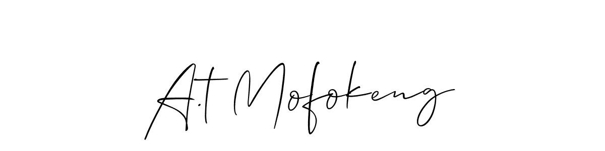 Design your own signature with our free online signature maker. With this signature software, you can create a handwritten (Allison_Script) signature for name A.t Mofokeng. A.t Mofokeng signature style 2 images and pictures png