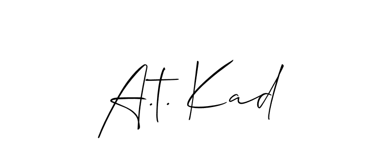 It looks lik you need a new signature style for name A.t. Kad. Design unique handwritten (Allison_Script) signature with our free signature maker in just a few clicks. A.t. Kad signature style 2 images and pictures png