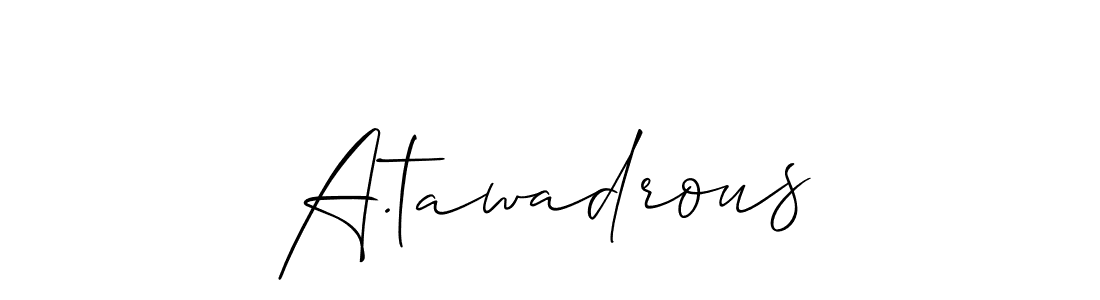 Also we have A.tawadrous name is the best signature style. Create professional handwritten signature collection using Allison_Script autograph style. A.tawadrous signature style 2 images and pictures png