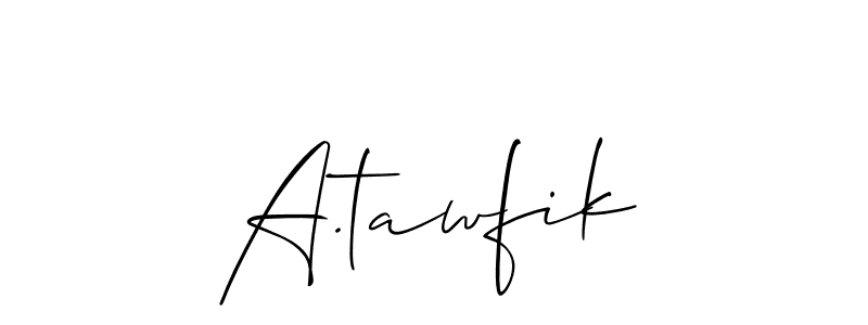 How to make A.tawfik signature? Allison_Script is a professional autograph style. Create handwritten signature for A.tawfik name. A.tawfik signature style 2 images and pictures png