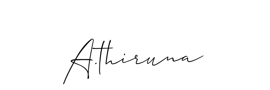 You should practise on your own different ways (Allison_Script) to write your name (A.thiruna) in signature. don't let someone else do it for you. A.thiruna signature style 2 images and pictures png