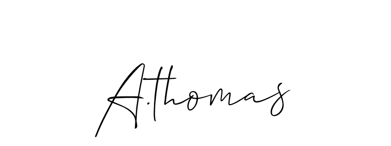 Make a short A.thomas signature style. Manage your documents anywhere anytime using Allison_Script. Create and add eSignatures, submit forms, share and send files easily. A.thomas signature style 2 images and pictures png