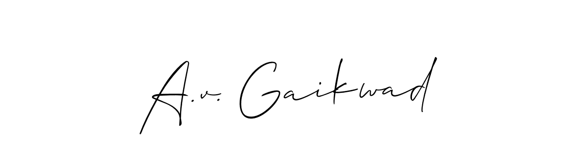 How to make A.v. Gaikwad signature? Allison_Script is a professional autograph style. Create handwritten signature for A.v. Gaikwad name. A.v. Gaikwad signature style 2 images and pictures png