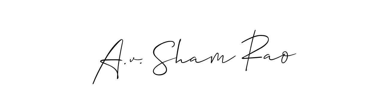 Allison_Script is a professional signature style that is perfect for those who want to add a touch of class to their signature. It is also a great choice for those who want to make their signature more unique. Get A.v. Sham Rao name to fancy signature for free. A.v. Sham Rao signature style 2 images and pictures png
