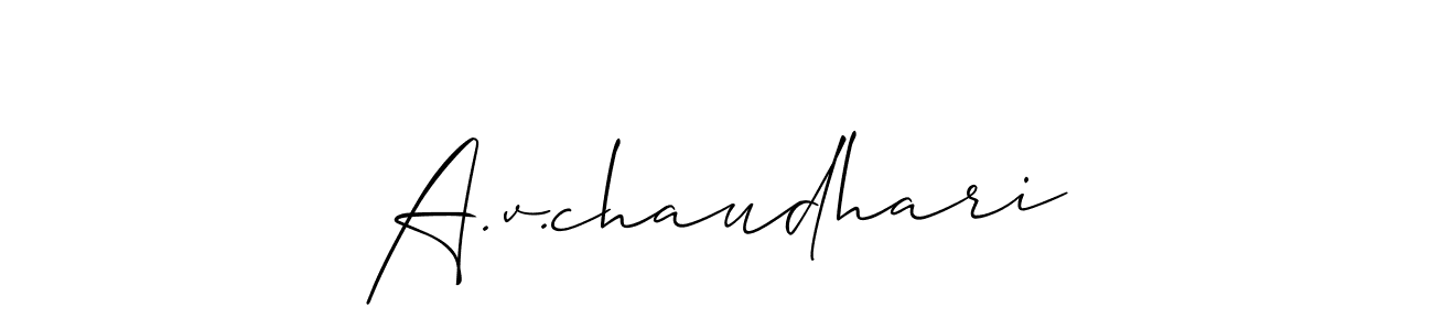 Similarly Allison_Script is the best handwritten signature design. Signature creator online .You can use it as an online autograph creator for name A.v.chaudhari. A.v.chaudhari signature style 2 images and pictures png