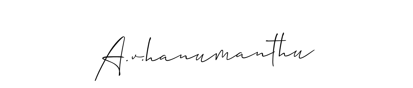 How to make A.v.hanumanthu signature? Allison_Script is a professional autograph style. Create handwritten signature for A.v.hanumanthu name. A.v.hanumanthu signature style 2 images and pictures png