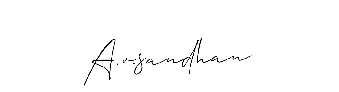 How to make A.v.sandhan signature? Allison_Script is a professional autograph style. Create handwritten signature for A.v.sandhan name. A.v.sandhan signature style 2 images and pictures png