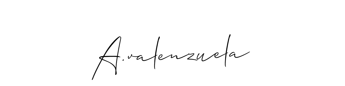 if you are searching for the best signature style for your name A.valenzuela. so please give up your signature search. here we have designed multiple signature styles  using Allison_Script. A.valenzuela signature style 2 images and pictures png