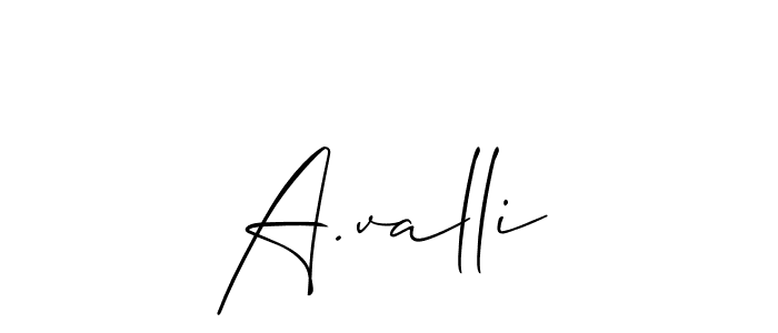 Similarly Allison_Script is the best handwritten signature design. Signature creator online .You can use it as an online autograph creator for name A.valli. A.valli signature style 2 images and pictures png