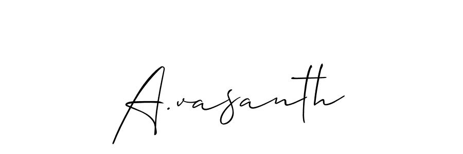 Create a beautiful signature design for name A.vasanth. With this signature (Allison_Script) fonts, you can make a handwritten signature for free. A.vasanth signature style 2 images and pictures png