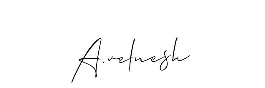 How to make A.velnesh name signature. Use Allison_Script style for creating short signs online. This is the latest handwritten sign. A.velnesh signature style 2 images and pictures png