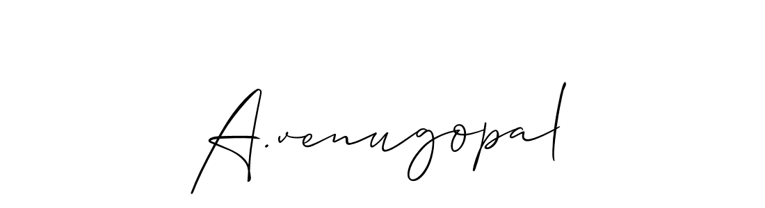 Allison_Script is a professional signature style that is perfect for those who want to add a touch of class to their signature. It is also a great choice for those who want to make their signature more unique. Get A.venugopal name to fancy signature for free. A.venugopal signature style 2 images and pictures png