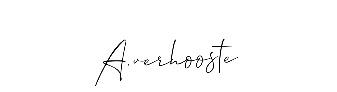 How to make A.verhooste name signature. Use Allison_Script style for creating short signs online. This is the latest handwritten sign. A.verhooste signature style 2 images and pictures png