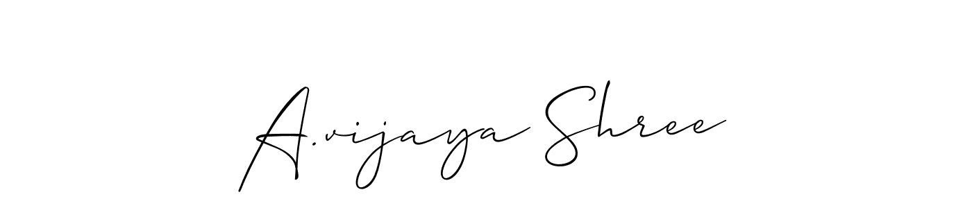 A.vijaya Shree stylish signature style. Best Handwritten Sign (Allison_Script) for my name. Handwritten Signature Collection Ideas for my name A.vijaya Shree. A.vijaya Shree signature style 2 images and pictures png