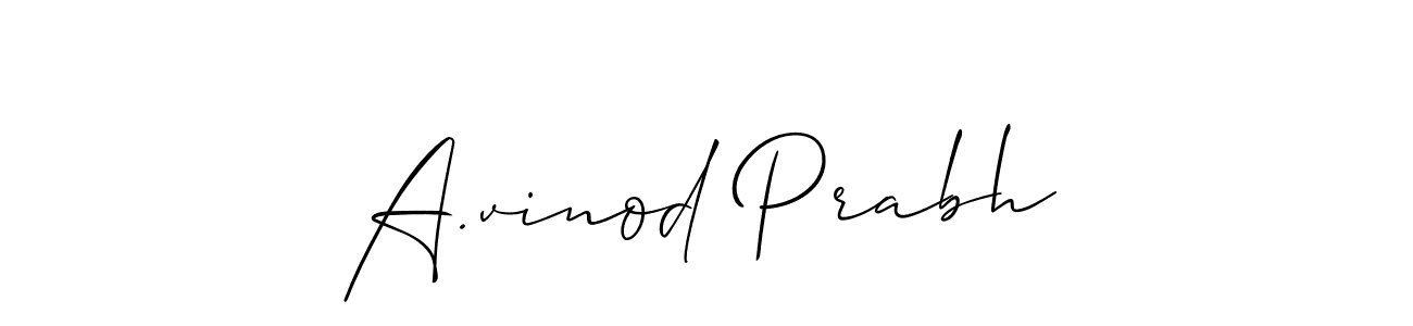 Also we have A.vinod Prabh name is the best signature style. Create professional handwritten signature collection using Allison_Script autograph style. A.vinod Prabh signature style 2 images and pictures png