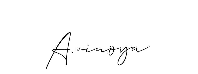 It looks lik you need a new signature style for name A.vinoya. Design unique handwritten (Allison_Script) signature with our free signature maker in just a few clicks. A.vinoya signature style 2 images and pictures png