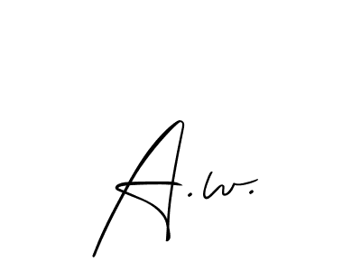 Allison_Script is a professional signature style that is perfect for those who want to add a touch of class to their signature. It is also a great choice for those who want to make their signature more unique. Get A.w. name to fancy signature for free. A.w. signature style 2 images and pictures png