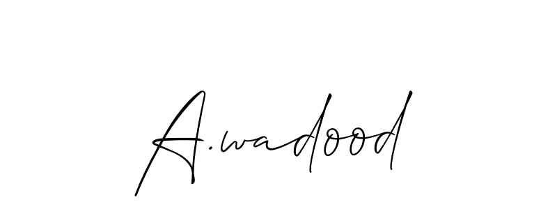 Similarly Allison_Script is the best handwritten signature design. Signature creator online .You can use it as an online autograph creator for name A.wadood. A.wadood signature style 2 images and pictures png