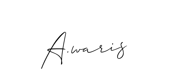 Also You can easily find your signature by using the search form. We will create A.waris name handwritten signature images for you free of cost using Allison_Script sign style. A.waris signature style 2 images and pictures png