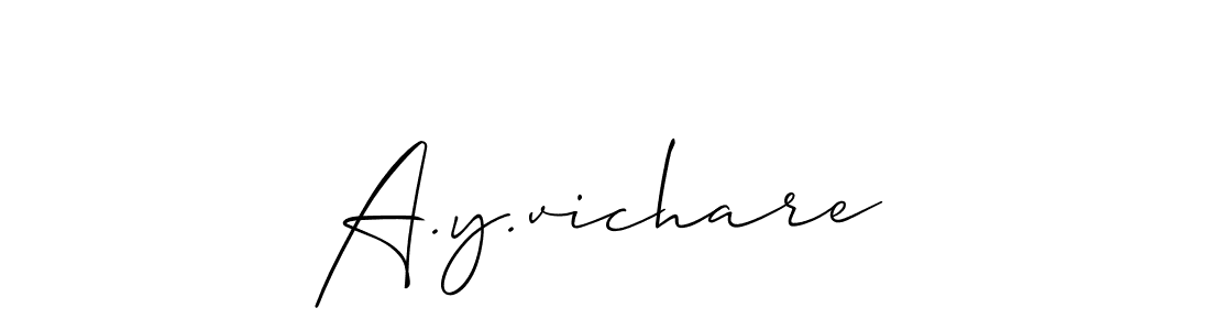 The best way (Allison_Script) to make a short signature is to pick only two or three words in your name. The name A.y.vichare include a total of six letters. For converting this name. A.y.vichare signature style 2 images and pictures png