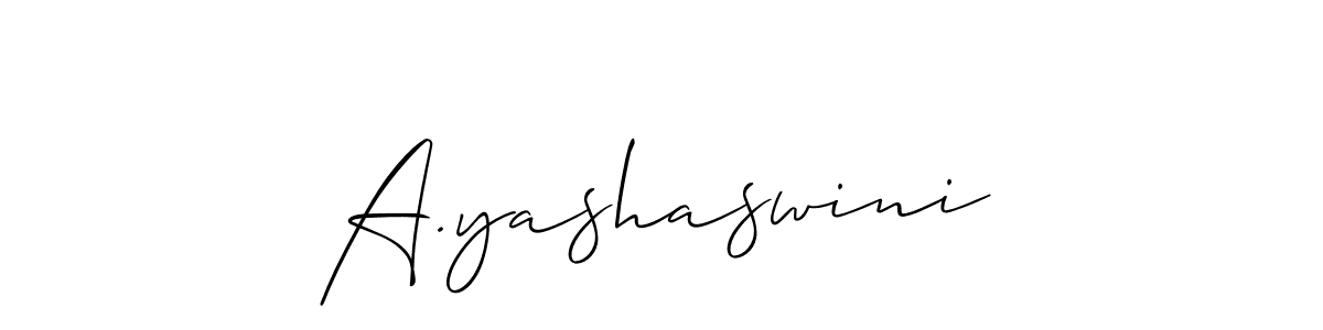 The best way (Allison_Script) to make a short signature is to pick only two or three words in your name. The name A.yashaswini include a total of six letters. For converting this name. A.yashaswini signature style 2 images and pictures png