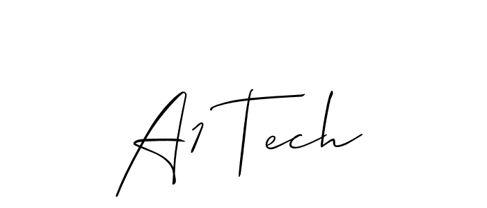 The best way (Allison_Script) to make a short signature is to pick only two or three words in your name. The name A1 Tech include a total of six letters. For converting this name. A1 Tech signature style 2 images and pictures png