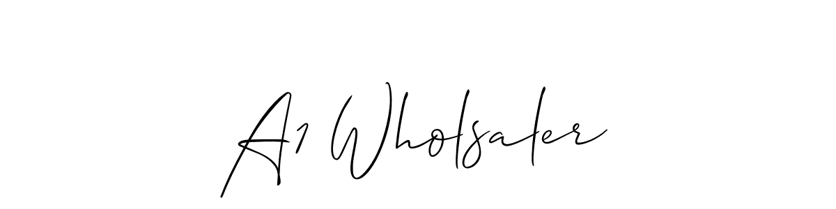 Allison_Script is a professional signature style that is perfect for those who want to add a touch of class to their signature. It is also a great choice for those who want to make their signature more unique. Get A1 Wholsaler name to fancy signature for free. A1 Wholsaler signature style 2 images and pictures png